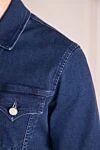 Scissor Scriptor Denim jacket made of cotton blue for men - worn effect. 97% cotton, 3% polyurethane. buttons. four pockets. Country of manufacture: Italy. Care: specialized cleaning - photo 5