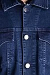 Denim jacket made of cotton blue for men Scissor Scriptor - worn effect. 97% cotton, 3% polyurethane. buttons. four pockets. Country of manufacture: Italy. Care: specialized cleaning - photo 6