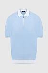 Stefano Ricci Поло из хлопка и шелка голубое мужское - Контрастные линии на вороте и манжетах, контрастная отделка. 55% хлопок, 45% шёлк. Молния. Страна производитель: Италия. Уход: специализированная чистка - фото 1