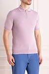 Stefano Ricci Поло з шовку рожеве чоловіче - Контрастні лінії на комірі. 100% шовк. Блискавка. Країна виробник: Італія. Догляд: спеціалізоване чищення - фото 3