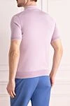 Pink silk polo for men Stefano Ricci - Contrasting lines on the collar. 100% silk. Closure: Zipper. Country of manufacture: Italy. Care: specialized cleaning - photo 4