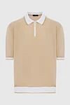Stefano Ricci Beige cotton and silk polo for men - Contrasting lines on the collar and cuffs, contrast trim. 55% cotton, 45% silk. Closure: Zipper. Country of manufacture: Italy. Care: specialized cleaning - photo 1