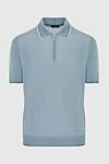 Stefano Ricci Поло из шелка голубое мужское - Контрастные линии на воротнике. 100% шёлк. Молния. Страна производитель: Италия. Уход: специализированная чистка - фото 1