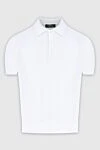 Cesare di Napoli Cotton and silk polo white for men - 50% cotton, 50% silk. Buttons. Country of manufacture: Italy. Care: specialized cleaning - photo 1