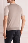 Beige cotton jumper for men Cesare di Napoli - Features: short sleeve. cotton. Country of manufacture: Italy. Care: specialized cleaning - photo 4