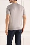 Men's gray jumper with short sleeves Cesare di Napoli - Features: short sleeve. silk, cotton. Country of manufacture: Italy. Care: specialized cleaning - photo 4