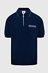 Hamlet Philosophy Cotton polo blue for men - Contrasting piping on the collar. Contrast chest pocket. 100% cotton. Closure: Zipper. Country of manufacture: Italy. Care: specialized cleaning - photo 1