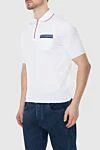 Hamlet Philosophy Cotton polo white for men - Contrasting piping on the collar. Contrast chest pocket. 100% cotton. Closure: Zipper. Country of manufacture: Italy. Care: specialized cleaning - photo 3