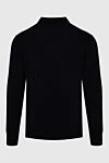 Polo with long sleeves made of wool black for men Cesare di Napoli - Textured pattern. Long sleeve. 100% wool. Closure: Zipper. Country of manufacture: Italy. Care: specialized cleaning - photo 6