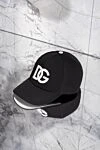 Black cotton cap for men Dolce & Gabbana - Brand Logo. 100% Cotton. Country of manufacture: Italy. Care: specialized cleaning - photo 6