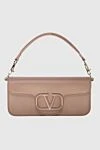 Valentino powdery leather bag for women - logo. genuine leather. magnetic buttons. Country of manufacture: Italy. Care: specialized cleaning - photo 1