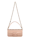 Valentino Women's powder rectangular leather clutch bag - logo. genuine leather. magnetic buttons. Country of manufacture: Italy. Care: specialized cleaning - photo 5