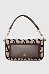 Beige textile bag for women Valentino - metal logo. textile. magnetic buttons. Country of manufacture: Italy. Care: specialized cleaning - photo 4