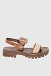 Celine Brown sandals for women - Leather logo patch, logo embossing on the sole. 70% genuine leather, 30% textile. Buckle. Insole: Leather. Country of manufacture: Italy. Care: specialized cleaning - photo 1