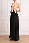 Black evening dress for women with V-neckline Celine - Additional: Rhinestones. 100% silk. Country of manufacture: Italy. Care: specialized cleaning - photo 4