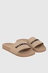 Balenciaga Beige flip flops for women - Logo. 100% rubber. Sole height: 2 cm. Country of manufacture: Italy. Care: specialized cleaning - photo 3