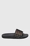 Burberry Men's black flip flops with beige inserts - 70% rubber, 30% textile. Country of manufacture: Italy. Care: specialized cleaning - photo 1