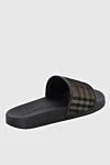 Men's black flip flops with beige inserts Burberry - 70% rubber, 30% textile. Country of manufacture: Italy. Care: specialized cleaning - photo 4