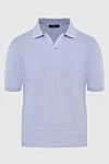 Cesare di Napoli Blue cotton polo for men - Textured pattern. 100% cotton. Country of manufacture: Italy. Care: specialized cleaning - photo 1