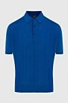 Cesare di Napoli Cotton polo blue for men - Contrasting pattern. 100% cotton. Buttons. Country of manufacture: Italy. Care: specialized cleaning - photo 1