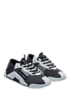 Dolce & Gabbana Gray men's sneakers made of genuine leather and polyamide - Decor: logo, textured inserts. Composition: 29% genuine leather, 71% polyamide. Country of manufacture: Italy. Care: specialized cleaning - photo 3