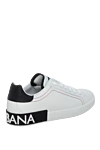 Men's white leather sneakers with black inserts and logo Dolce & Gabbana - Decoration: logo on the tongue. genuine leather. lacing. Country of manufacture: Italy. Care: specialized cleaning - photo 4