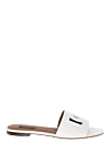 Dolce & Gabbana White leather sandals with DG emblem - Logo. 100% Genuine Leather. Country of manufacture: Italy. Care: specialized cleaning - photo 1