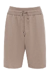 Cesare di Napoli Cotton shorts for men, beige - 100% cotton. zipper, drawstring. two side pockets. Country of manufacture: Italy. Care: specialized cleaning - photo 1