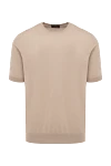 Cesare di Napoli Cotton short sleeve jumper beige for men - Short sleeve. 100% cotton. Country of manufacture: Italy. Care: specialized cleaning - photo 1