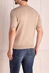 Cotton short sleeve jumper beige for men Cesare di Napoli - Short sleeve. 100% cotton. Country of manufacture: Italy. Care: specialized cleaning - photo 4