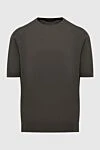 Cesare di Napoli Green melange cotton short-sleeve jumper for men (markdown) - Short sleeve. 100% cotton. Country of manufacture: Italy. Care: specialized cleaning - photo 1