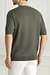 Green melange cotton short-sleeve jumper for men (markdown) Cesare di Napoli - Short sleeve. 100% cotton. Country of manufacture: Italy. Care: specialized cleaning - photo 4