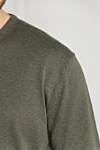 Cesare di Napoli Green melange cotton short-sleeve jumper for men (markdown) - Short sleeve. 100% cotton. Country of manufacture: Italy. Care: specialized cleaning - photo 5