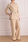 Loro Piana Beige linen knitted suit for women - Additional: Belt-lace. 100% linen. 2. Country of manufacture: Italy. Care: specialized cleaning - photo 3