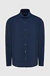 Loro Piana Blue cotton shirt for men - 100% cotton. Closure: buttons. Country of manufacture: Italy. Care: specialized cleaning - photo 1