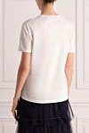 Women's basic white T-shirt made of cotton Loro Piana - 100% cotton. Country of manufacture: Italy. Care: specialized cleaning - photo 4