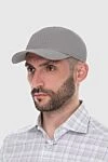 Cap made of cotton and nylon gray for men Kiton - 64% cotton, 36% nylon. Country of manufacture: Italy. Care: specialized cleaning - photo 2