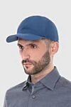 Cap made of cotton and nylon blue for men Kiton - 64% cotton, 36% nylon. Country of manufacture: Italy. Care: specialized cleaning - photo 2