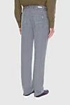 Men's gray jeans with turquoise button Stefano Ricci - cotton, polyurethane. zipper, button. Country of manufacture: Italy. Care: specialized cleaning - photo 4