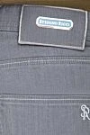 Men's gray jeans with turquoise button Stefano Ricci - cotton, polyurethane. zipper, button. Country of manufacture: Italy. Care: specialized cleaning - photo 6