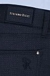 Stefano Ricci Джинсы мужские синие с серебряным логотипом - шерсть, лайкра. молния, пуговица. Страна производитель: Италия. Уход: специализированная чистка - фото 5