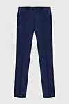Stefano Ricci Men's blue cotton pants with blue inserts - cotton, lyocell. buttons, zipper. Country of manufacture: Italy. Care: specialized cleaning - photo 1