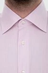 Stefano Ricci Рубашка мужская розовая хлопковая с французскими манжетами - хлопок. пуговицы. Страна производитель: Италия. Уход: специализированная чистка - фото 5