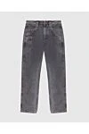 Brunello Cucinelli Gray cotton jeans for women - contrasting seams, scuffs. three front pockets, two back pockets. 100% cotton. zipper, buttons. Country of manufacture: Italy. Care: specialized cleaning - photo 1