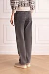 Gray cotton jeans for women Brunello Cucinelli - contrasting seams, scuffs. three front pockets, two back pockets. 100% cotton. zipper, buttons. Country of manufacture: Italy. Care: specialized cleaning - photo 4