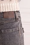 Brunello Cucinelli Gray cotton jeans for women - contrasting seams, scuffs. three front pockets, two back pockets. 100% cotton. zipper, buttons. Country of manufacture: Italy. Care: specialized cleaning - photo 5