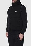 Dolce & Gabbana Vest in viscose, polyamide and elastane black for men - Brand logo patch. 69% viscose, 25% polyamide, 6% elastane. Closure: Zipper. Two side pockets with zippers, inside pocket. Country of manufacture: Italy. Care: specialized cleaning - photo 3