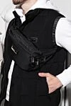Dolce & Gabbana Vest in viscose, polyamide and elastane black for men - Brand logo patch. 69% viscose, 25% polyamide, 6% elastane. Closure: Zipper. Two side pockets with zippers, inside pocket. Country of manufacture: Italy. Care: specialized cleaning - photo 9
