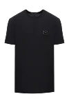 Dolce & Gabbana Black cotton T-shirt for men - logo. 100% cotton. Country of manufacture: Italy. Care: specialized cleaning - photo 1