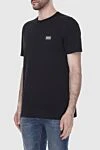 Dolce & Gabbana Black cotton T-shirt for men - logo. 100% cotton. Country of manufacture: Italy. Care: specialized cleaning - photo 3